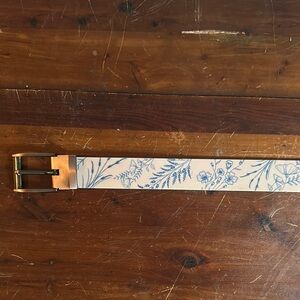 C4 Belt Floral Patterned with Gold Buckle